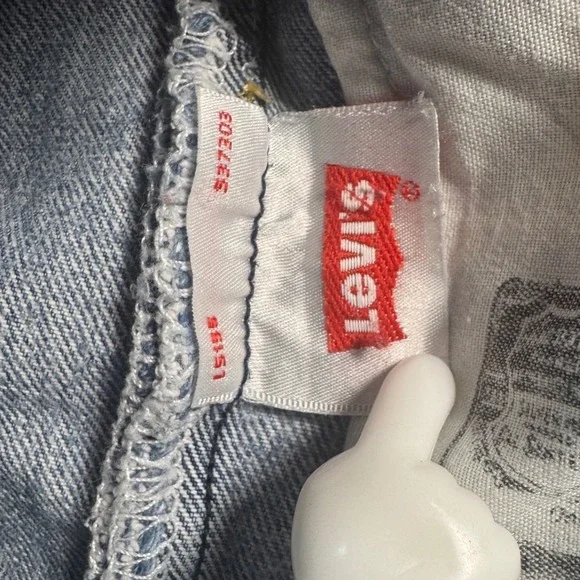 Levi Strauss 501 Button Fly Jeans Mens 90s VTG USA Straight Leg W34 L30 Hemmed - Picture 7 of 8